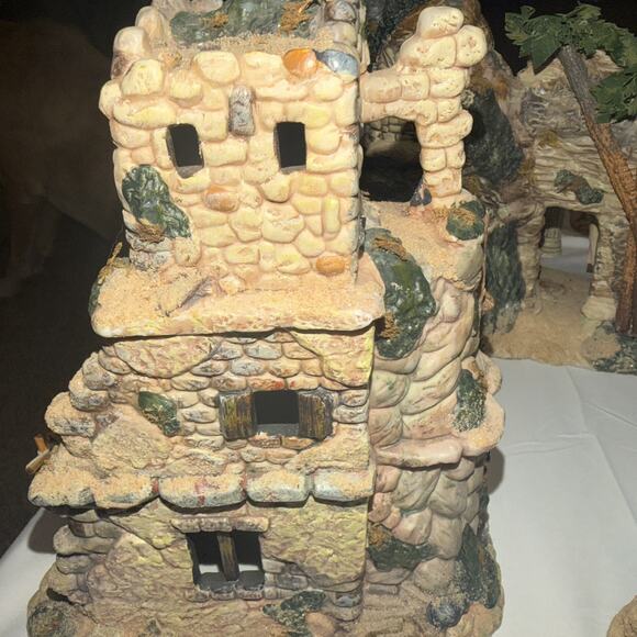 Vintage Christmas Nativity Scene 46 pc CERAMIC OLD WORLD STONE VILLAGE Bethlehem - Picture 15 of 16